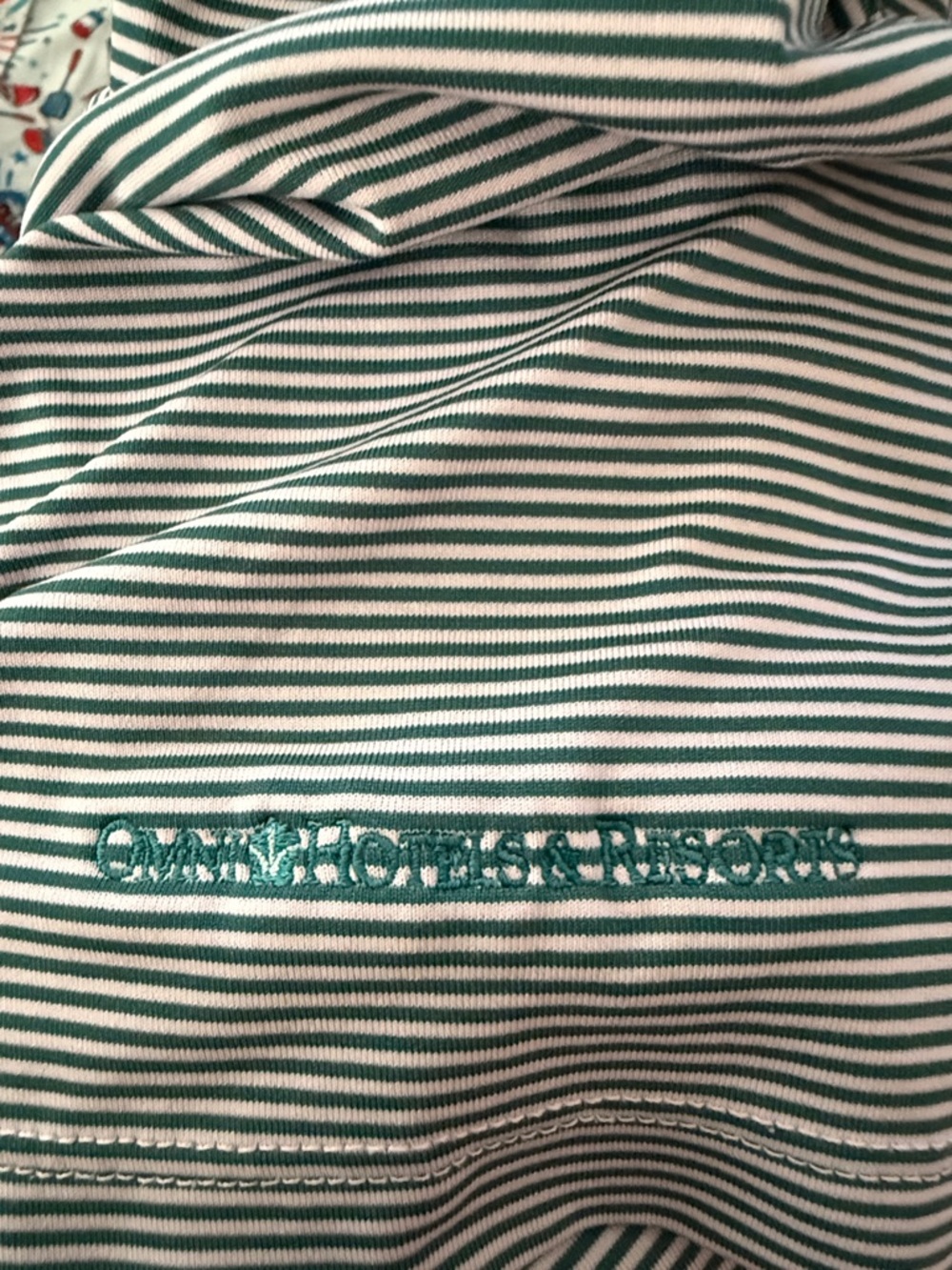 Greyson Men’s Whit3 Micro-Stripe Polo with Teal Accent - Picture 4 of 5